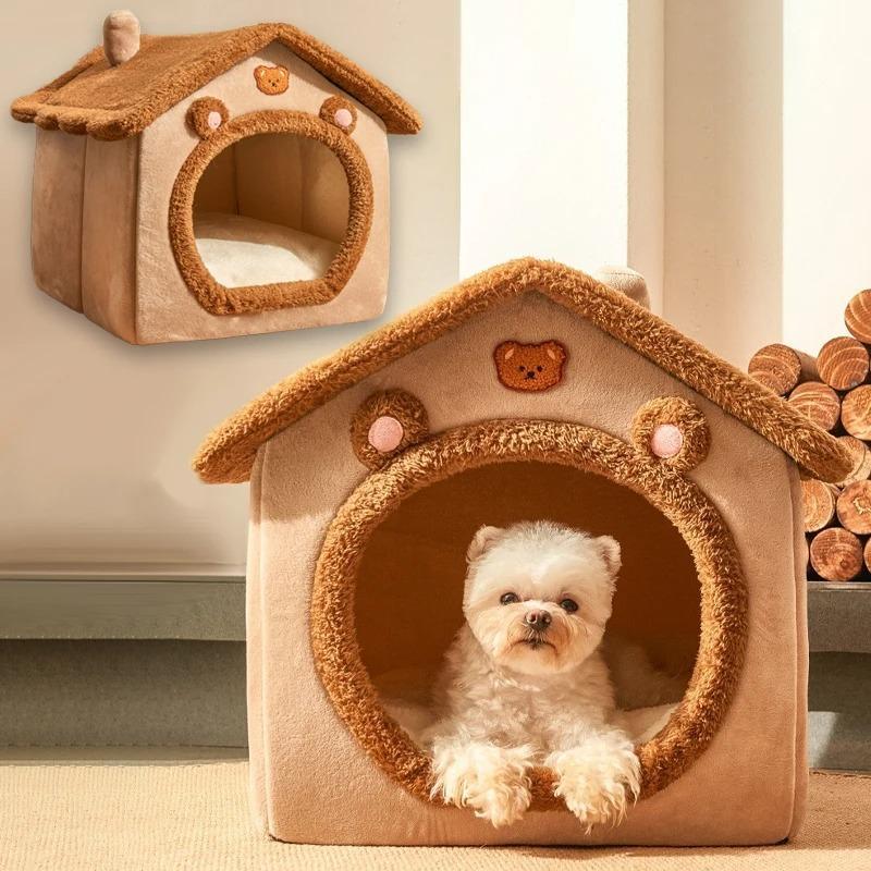 Foldable Pet House Detachable Washable Cat Bed Dog Cave Sofa, Fabric Pet Bed for Super Small Dogs and Medium Cats, Model Xinghao Cww-05