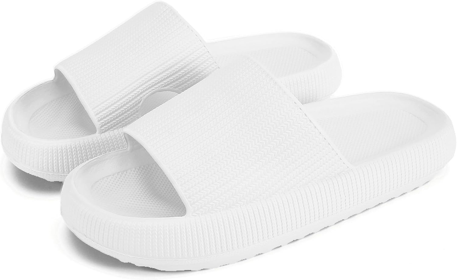 Women and Men, Pillow House Slippers Shower Shoes Indoor Slides Bathroom Sandals, Ultimate Comfort, Lightweight, Thick Sole, Non-Slip, Easy to Clean