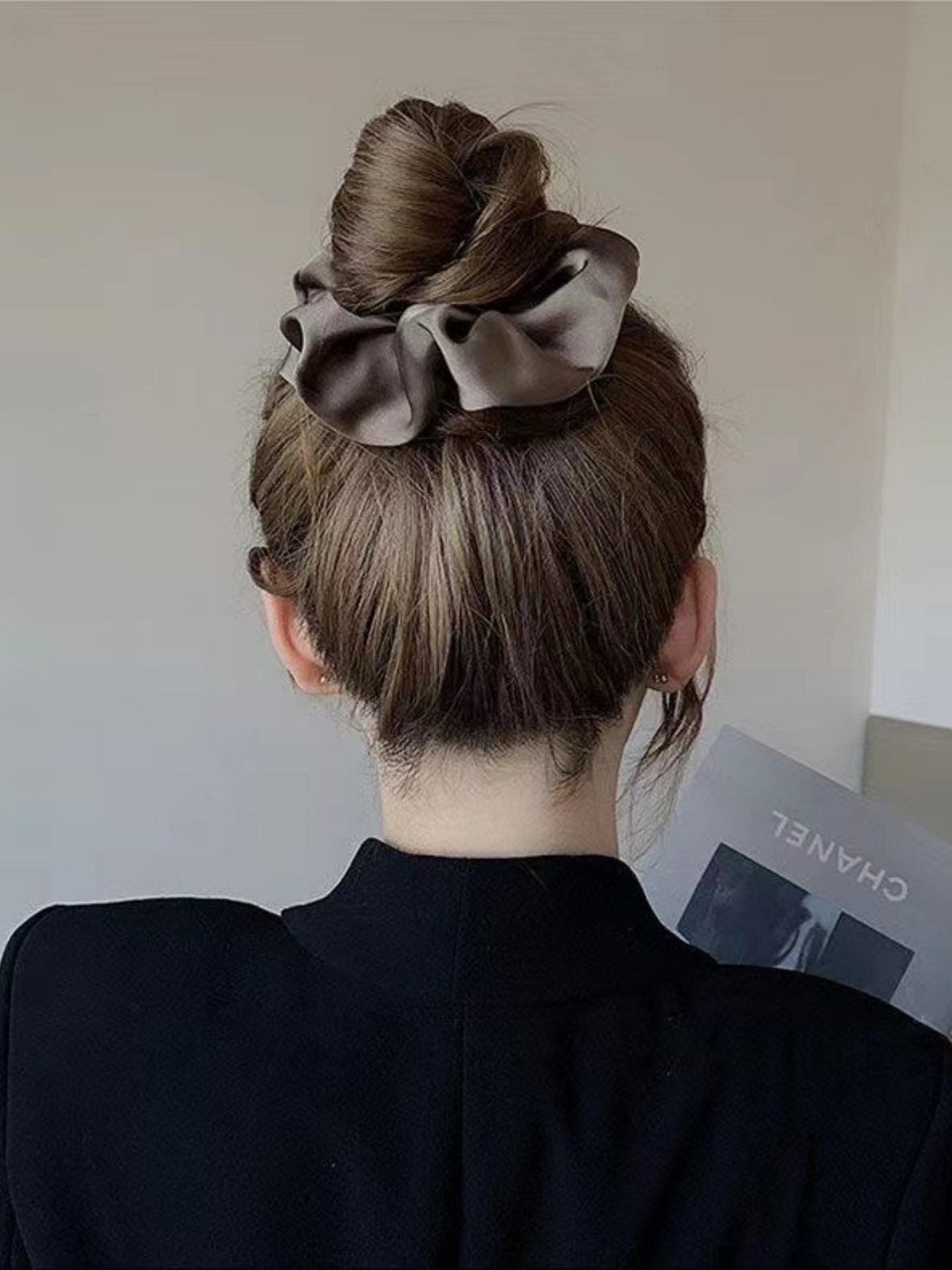 Elegant Satin Hair Ties Set, 3pcs High-Quality Women's Hair Accessories, Vintage Simple Style, Perfect for Styling Buns & Ponytails