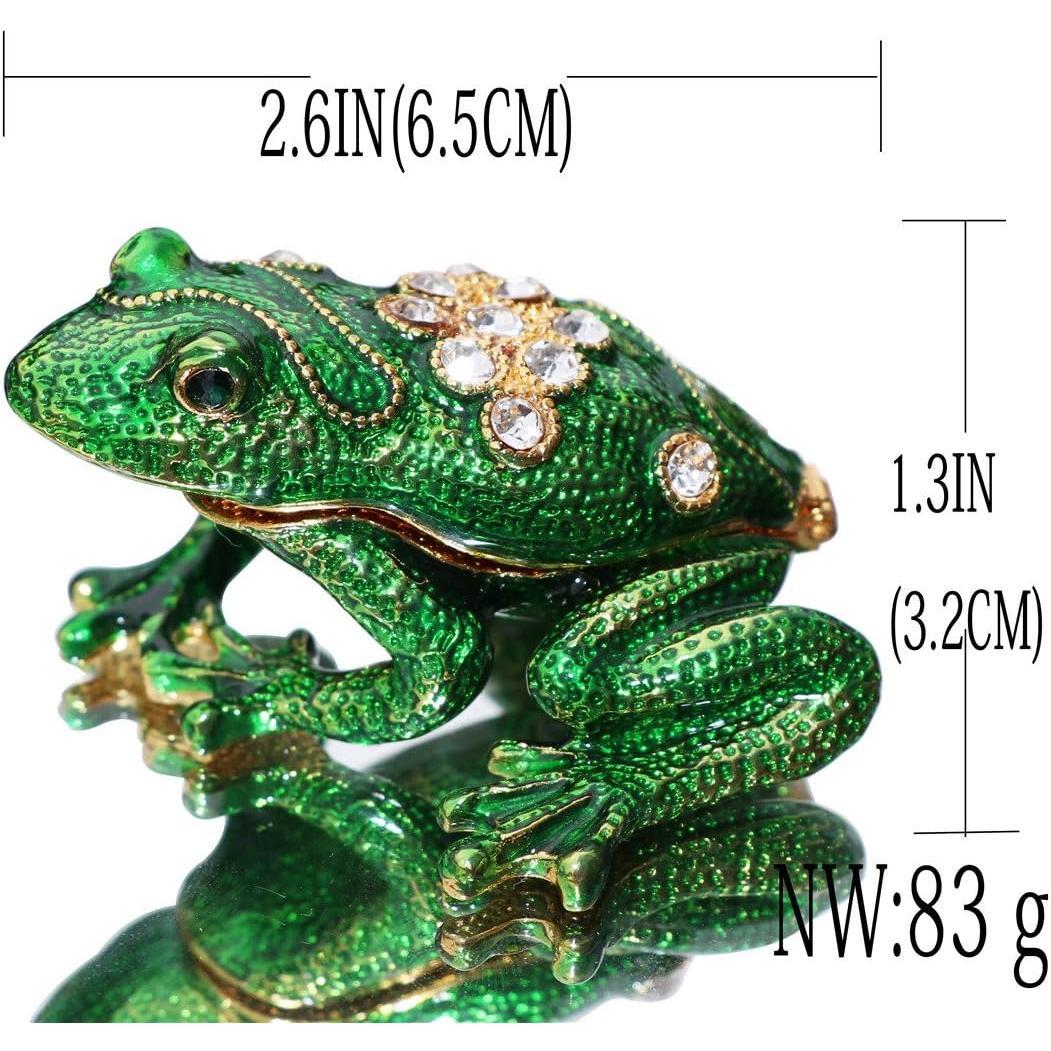 drill frog Trinket Box Hinged Hand-painted  Figurine Collectible Ring Holder