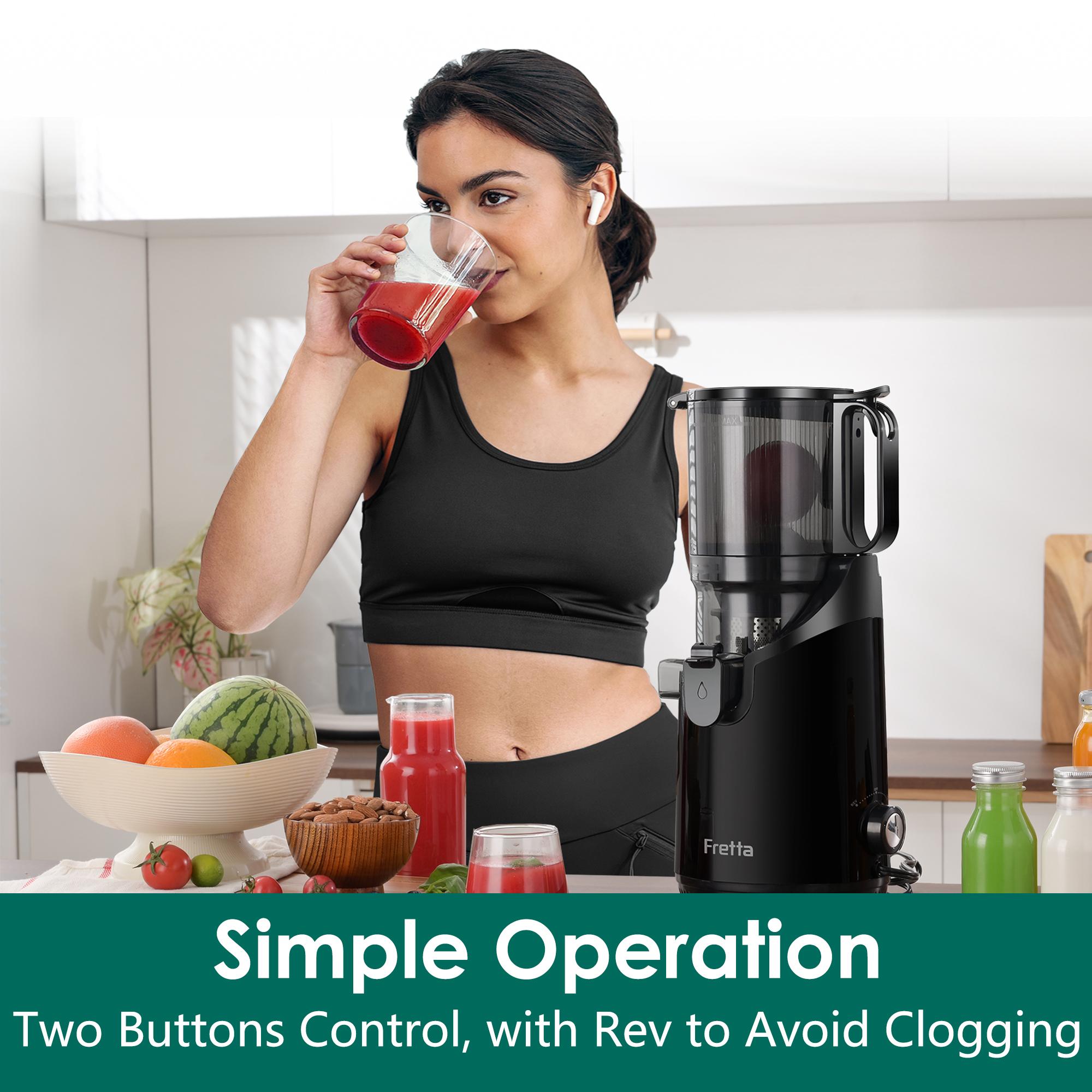 Cold Press Juicer Machines, High Performance Slow Masticating Juicer with 5.3" Extra Large Feed Chute Fit Whole Fruits & Vegetables, BPA Free 250W