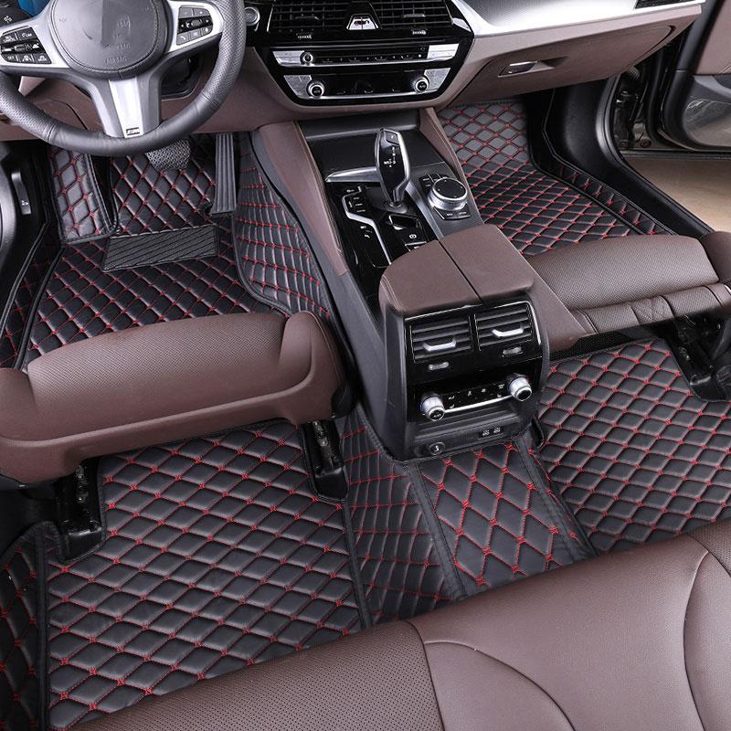 Car floor mats are suitable for Nissan Juke、Pathfinder R51、March、Tiida、Qashqai、d40、Versa、Kicks、Patrol、X Trail T32、Note E12、Teana j32, PU leather car floor mats, wear-resistant and anti slip mats, car interior accessories, not sold in the UK