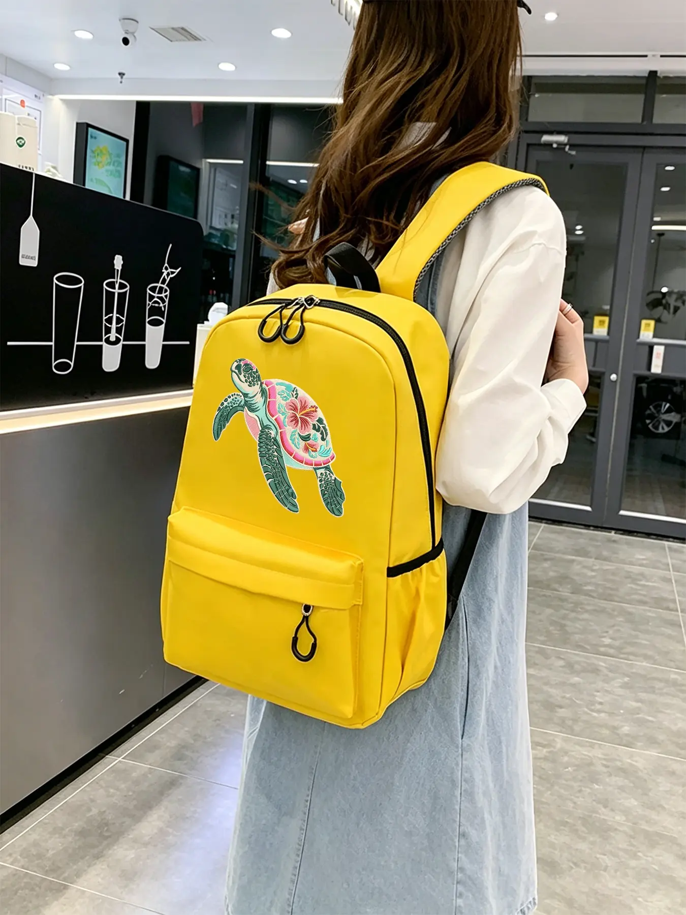 Turtle Patterned Stylish Commuter Backpack, Ergonomic and Pressure-relieving Shoulder Straps, Lightweight Laptop Bag, Suitable for Work, Daily Commutes, and Travel, Halloween gifts