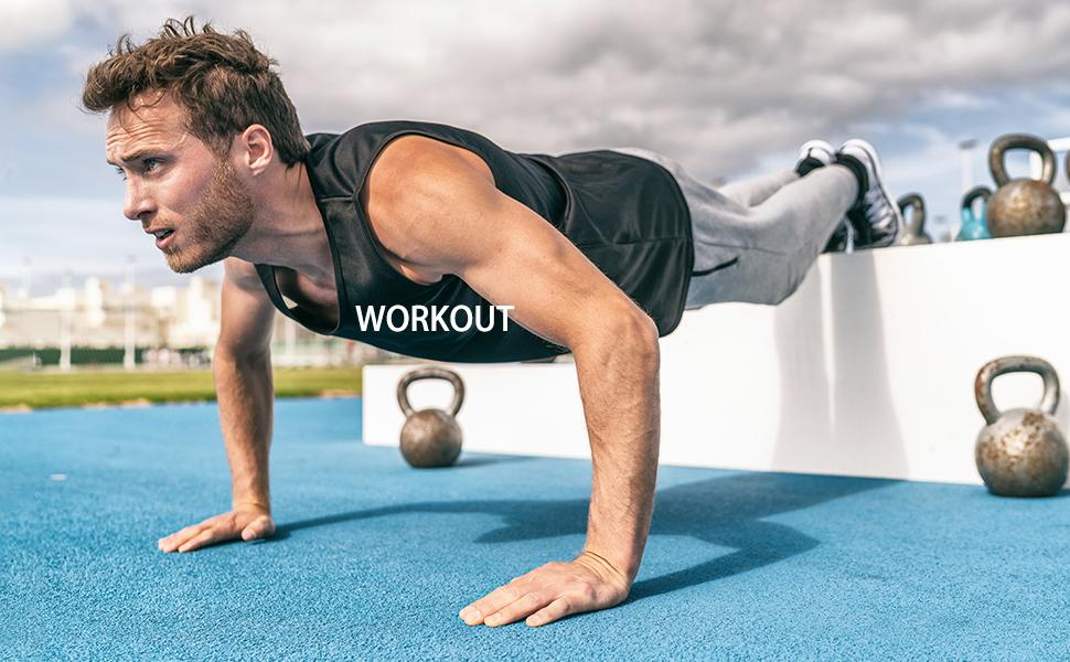 6 Pack  Men's workout tops Sleeveless Mesh Muscle Gym Shirt Quick Dry