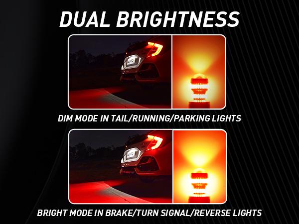 AUXITO Upgraded 7440/7443 3156/3157 1157 1156 912 921 LED Tail Lights Bulb Brake Lights Bulb, Flashing Strobe red included, Super Bright T20 W21W 7441 7444 T25 3047 3155 3457 4057 4117 4157 1156  LED Replacement for Stop Tail Brake Signal Lights