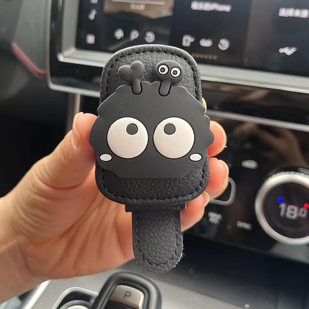 Car Sun Visor Eyeglass Holder, Cute Coal Spirit Design, Strong Magnetic Stand, Car Interior Accessory (), Fun Design, Safe Magnetic Fixing