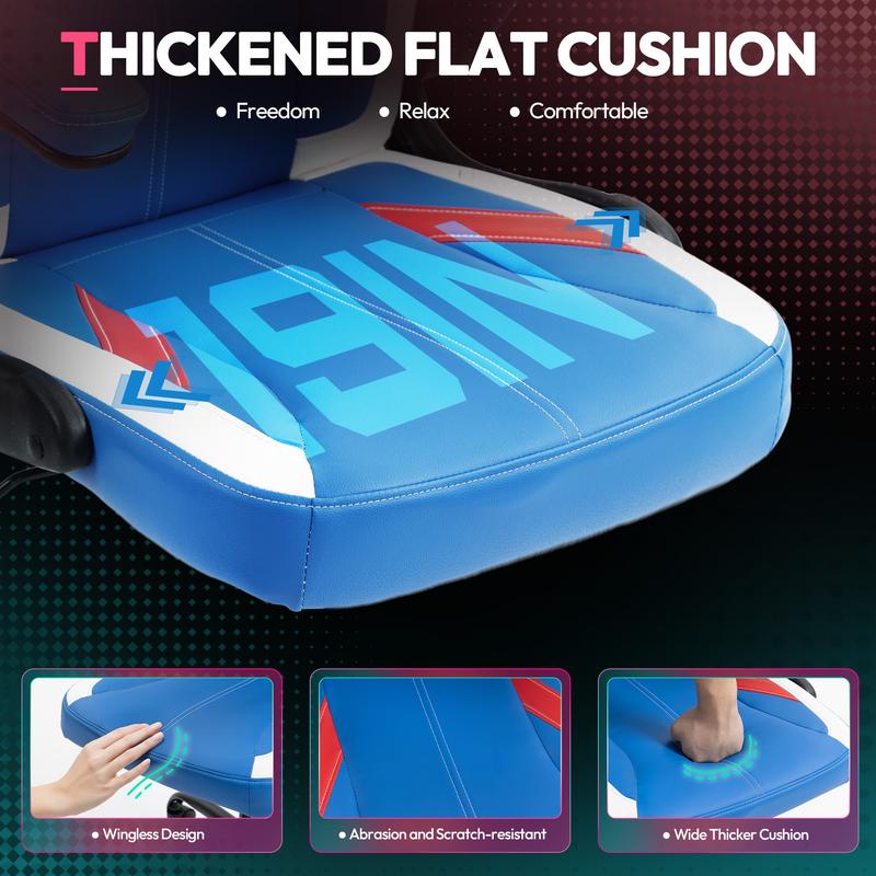 Dowinx Gaming Chair -  Ergonomic gaming chair with breathable PU leather and pocket spring cushion – featuring lumbar support and 360° swivel adjustability, delivering ultimate comfort for intense gaming sessions, available in multiple colors