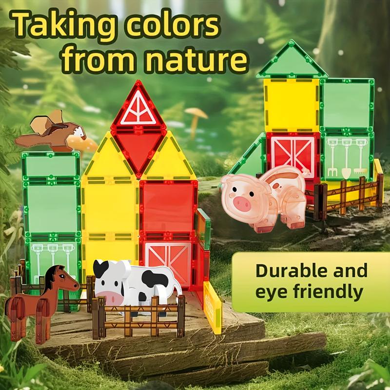 3D Animal Dinosaur Farm Creative Magnetic Blocks, Penguin Arctic Bear Magnet Tiles, Kids Toy Set, Best Gift for Boys & Girls