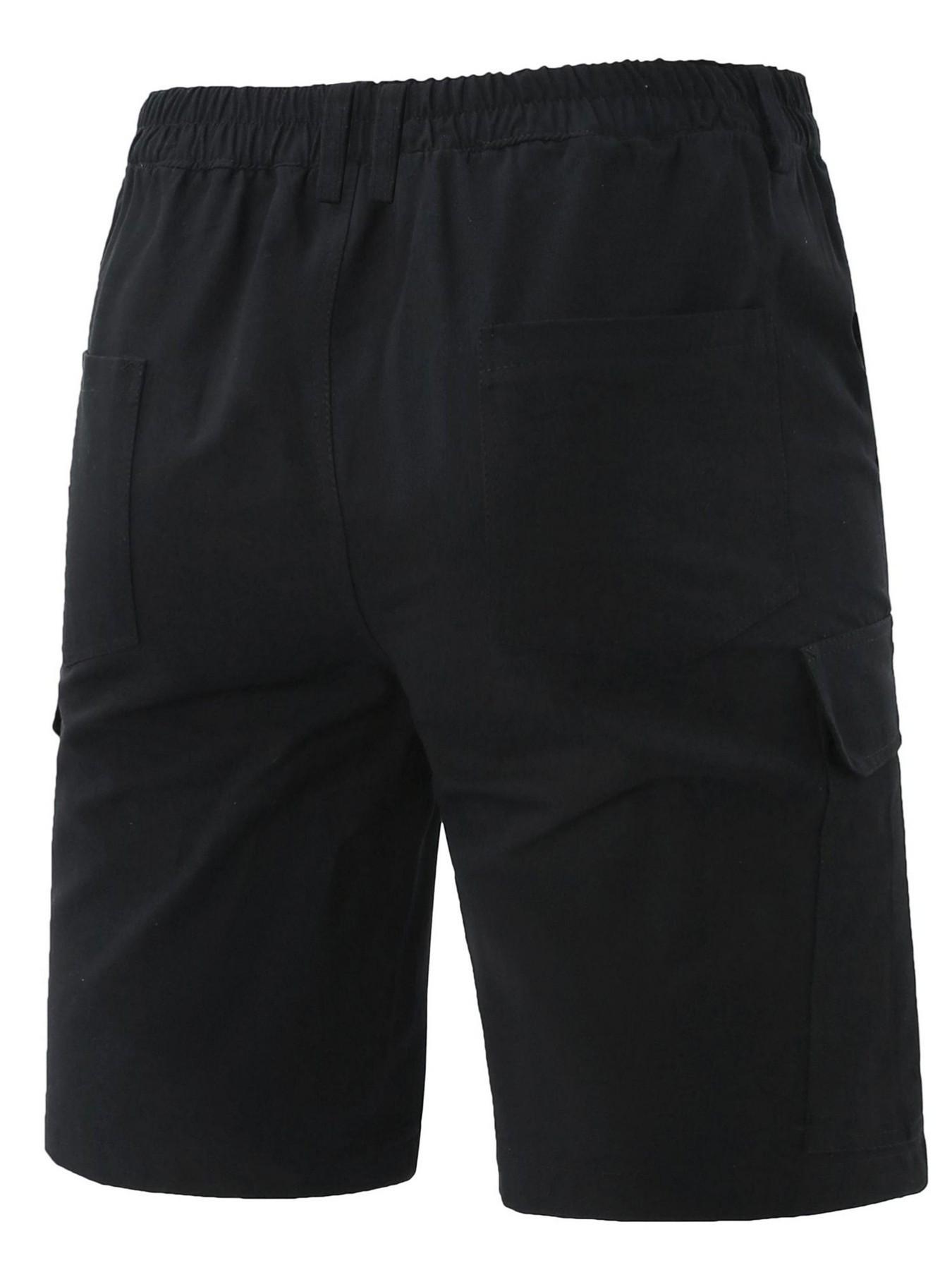 Summer Men's Multi-Pocket Workwear Five-Quarter Shorts, Loose Straight Leg Breathable Casual Pants, Multiple Colors Available, Outdoor Beach Wear