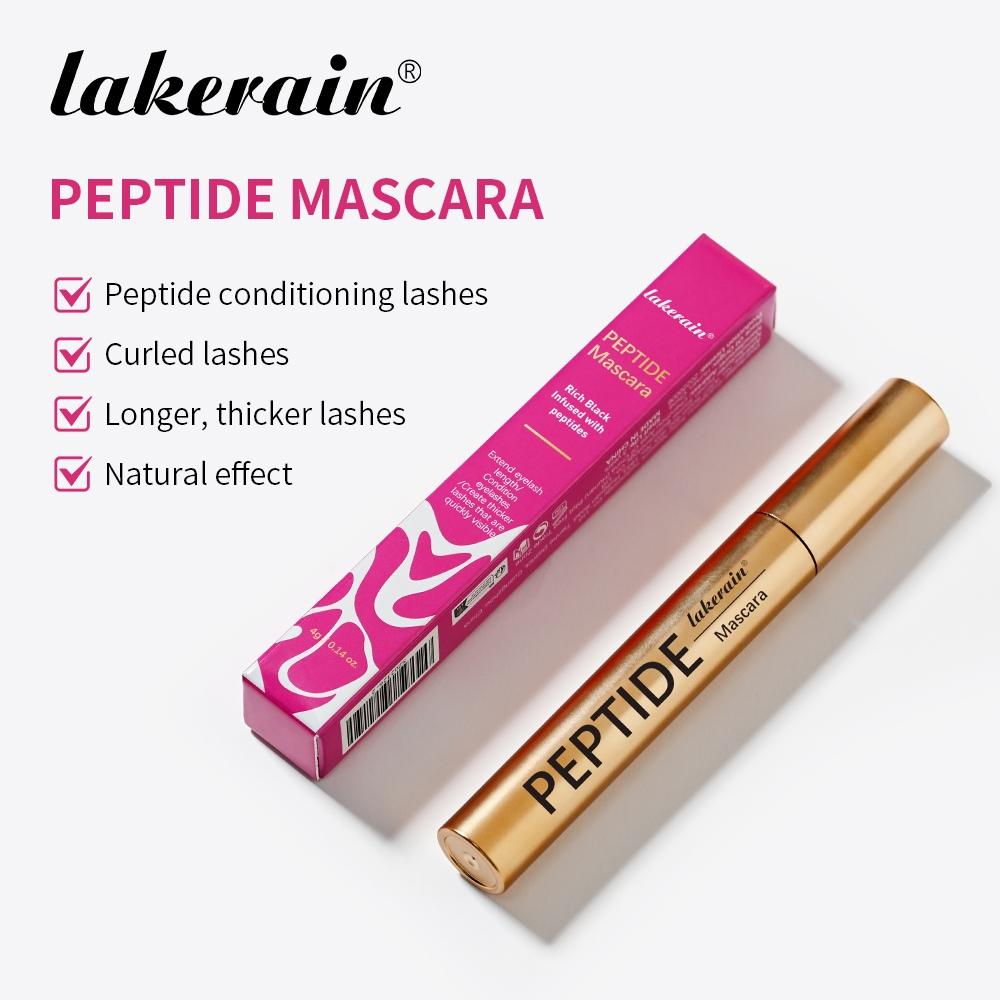 3 Counts Peptide Mascara, Lengthening & Volumizing Waterproof Mascara, Smudge-Proof, Clump-Free, Flake-Resistant Wear, Sweat for All-Day Fluttery Lashes​, Eyelash Makeup