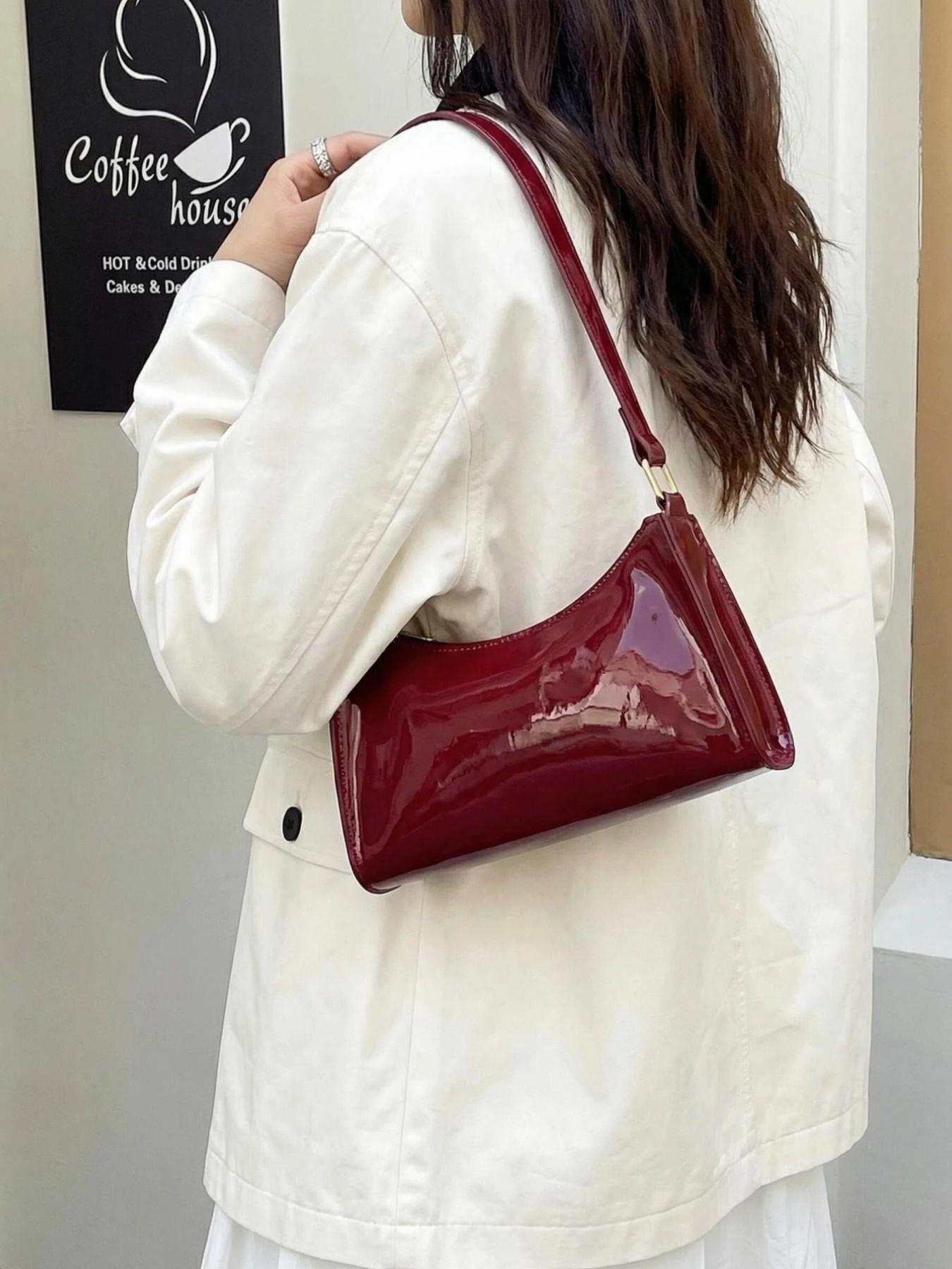 Women's Fashion Shoulder Bag, Casual Commuter Underarm Purse, Trendy Plain Handbag, Ideal for Office, College, Work, Business, Daily Use