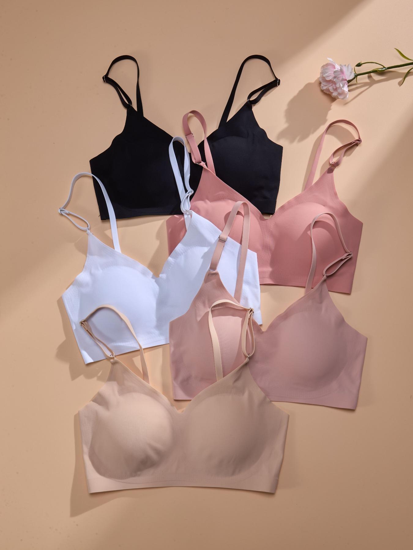 YOUKA Women's Valentine's Day Solid Wireless Seamless Supportive Bra, Autumn Winter Printed Bras, Soft Breathable Comfort Versatile Casual Style, Women's Underwear for Daily Wear Mother’s Day Love Mom Plan | Spring New Arrivals Limited Benefits