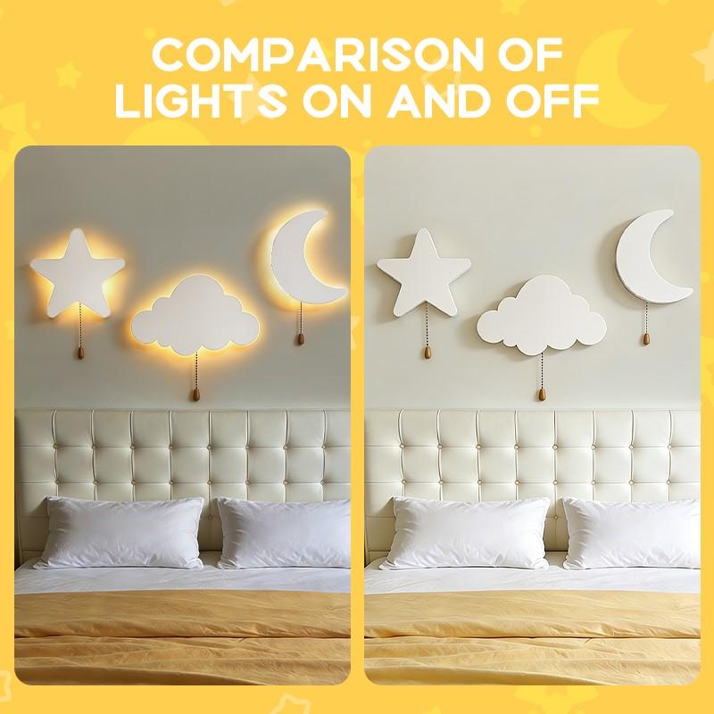 LED Floating Wall Light, Star Moon Butterfly Cloud Options, Battery Powered Hanging Night Lamp, Soft Glow, Easy Installation, Indoor Wall Light, Butterfly Led Lights, Indoor Decoration Lamp, Home Decoration Lamp, Wall Decor Lighting