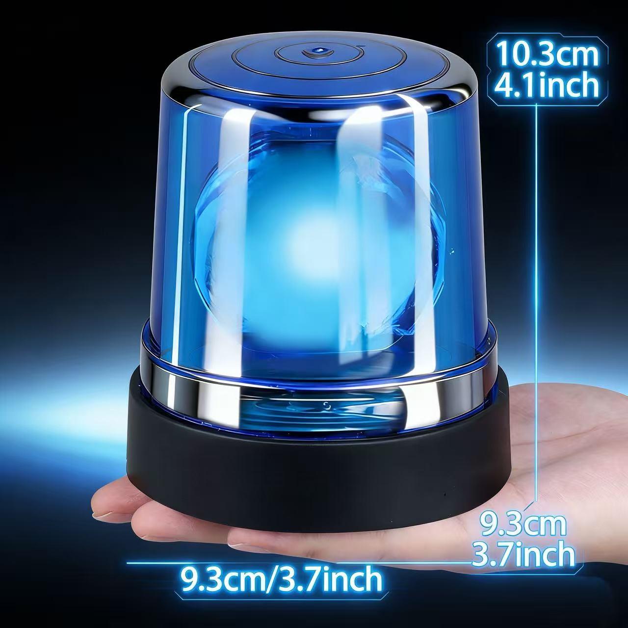 Electric Warning Light Toy, Child Firefighter and Police Role Play, Flashlight and Sound Effects, Magnetic, Adhesive to Doors and Cars