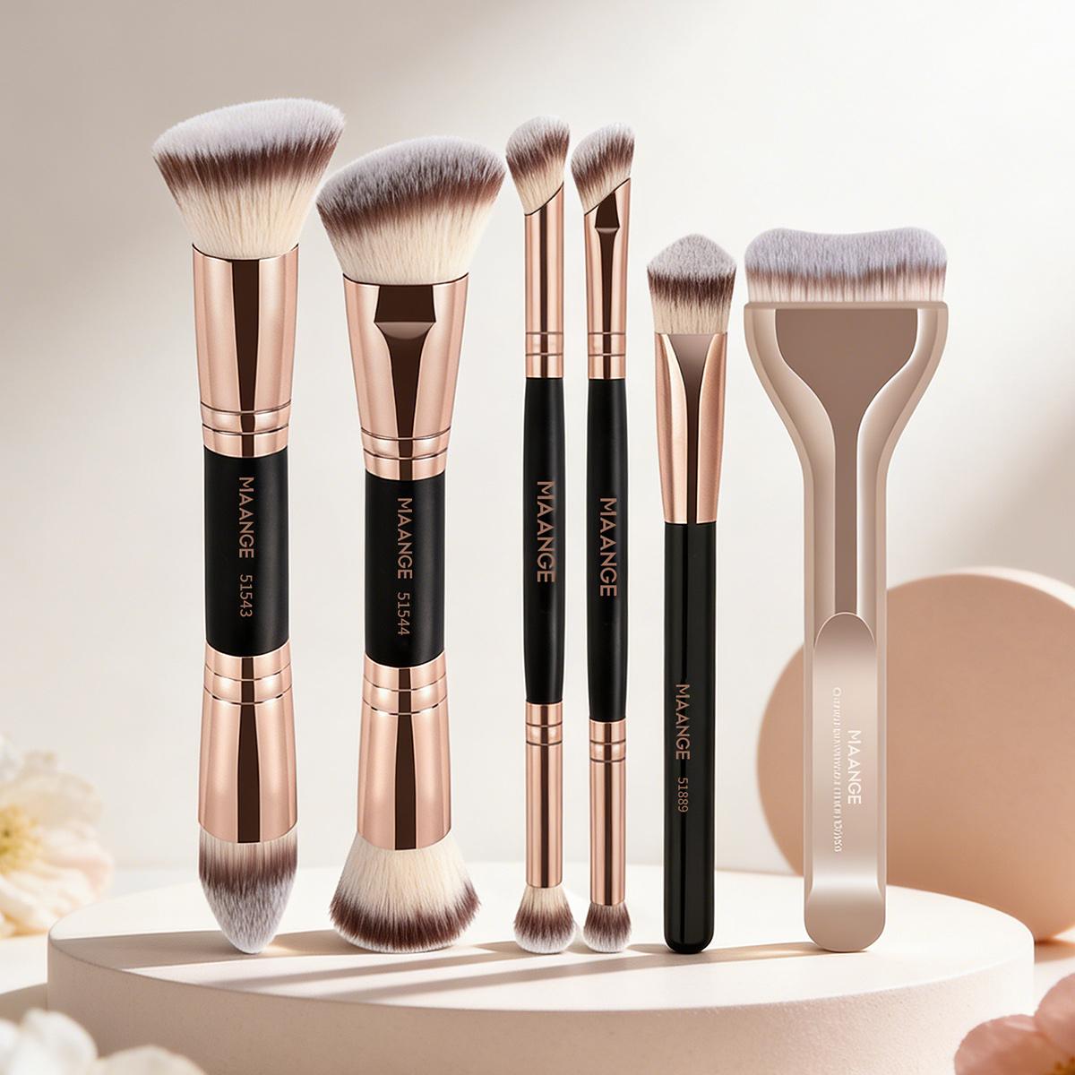 Maange 6-Piece Makeup Brush Set, Includes Foundation Brush, Concealer Brush, Blush Brush, Essential Makeup Tools, Perfect for Daily Use
