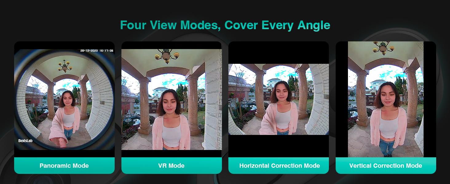 Botslab 5/3MP Doorbell Camera Wireless, 360° Panoramic View, No Monthly Fee, 1:1 Head to Toe, 5MP Video Doorbell Battery, 2.4GHz Home, doorbell camera