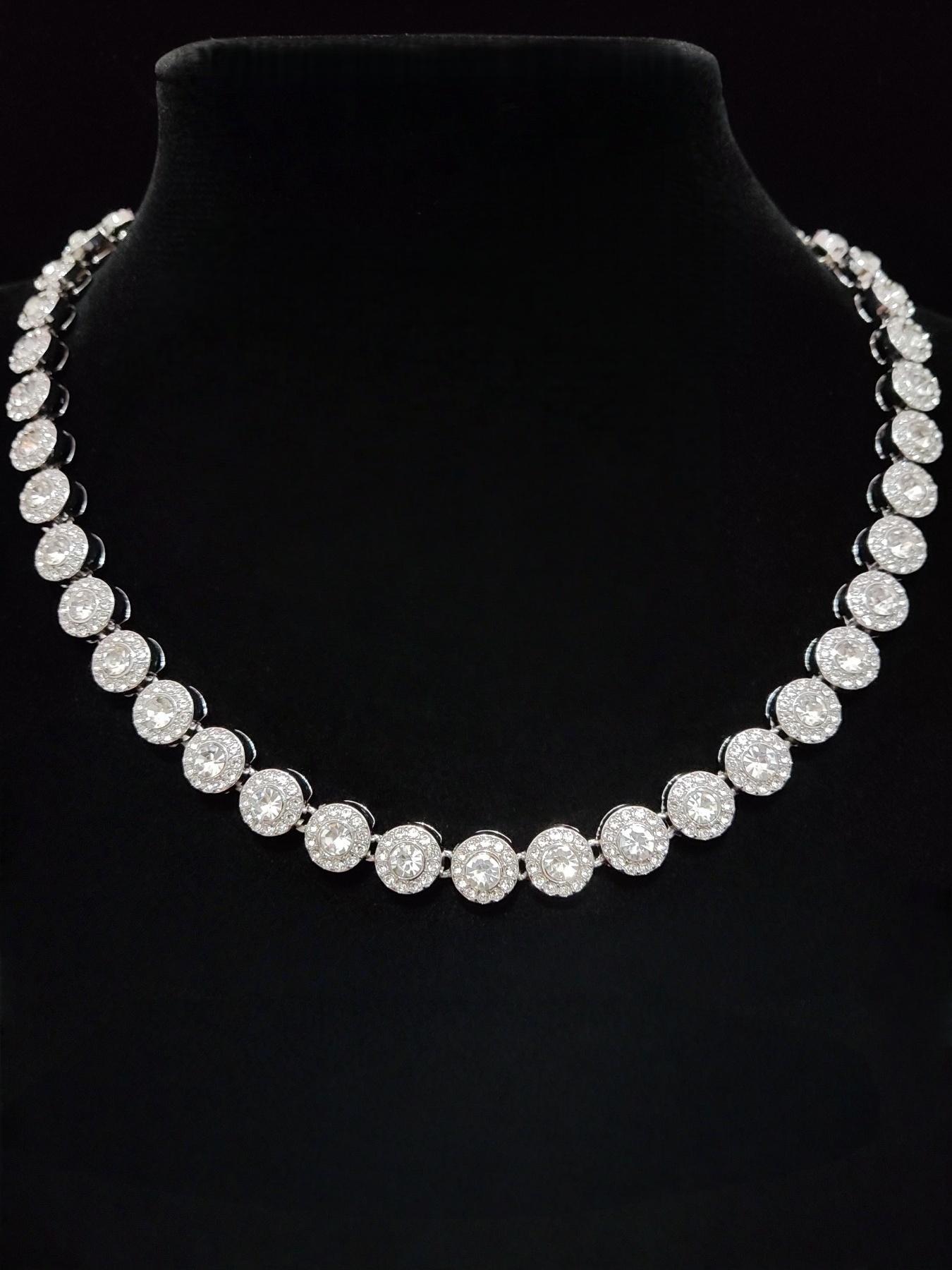 2Pieces/Set Men Women Hip Hop Round Necklace And Bracelet , Fashion Punk  Iced Out Bling Bling Set Jewelry For Lover Gift