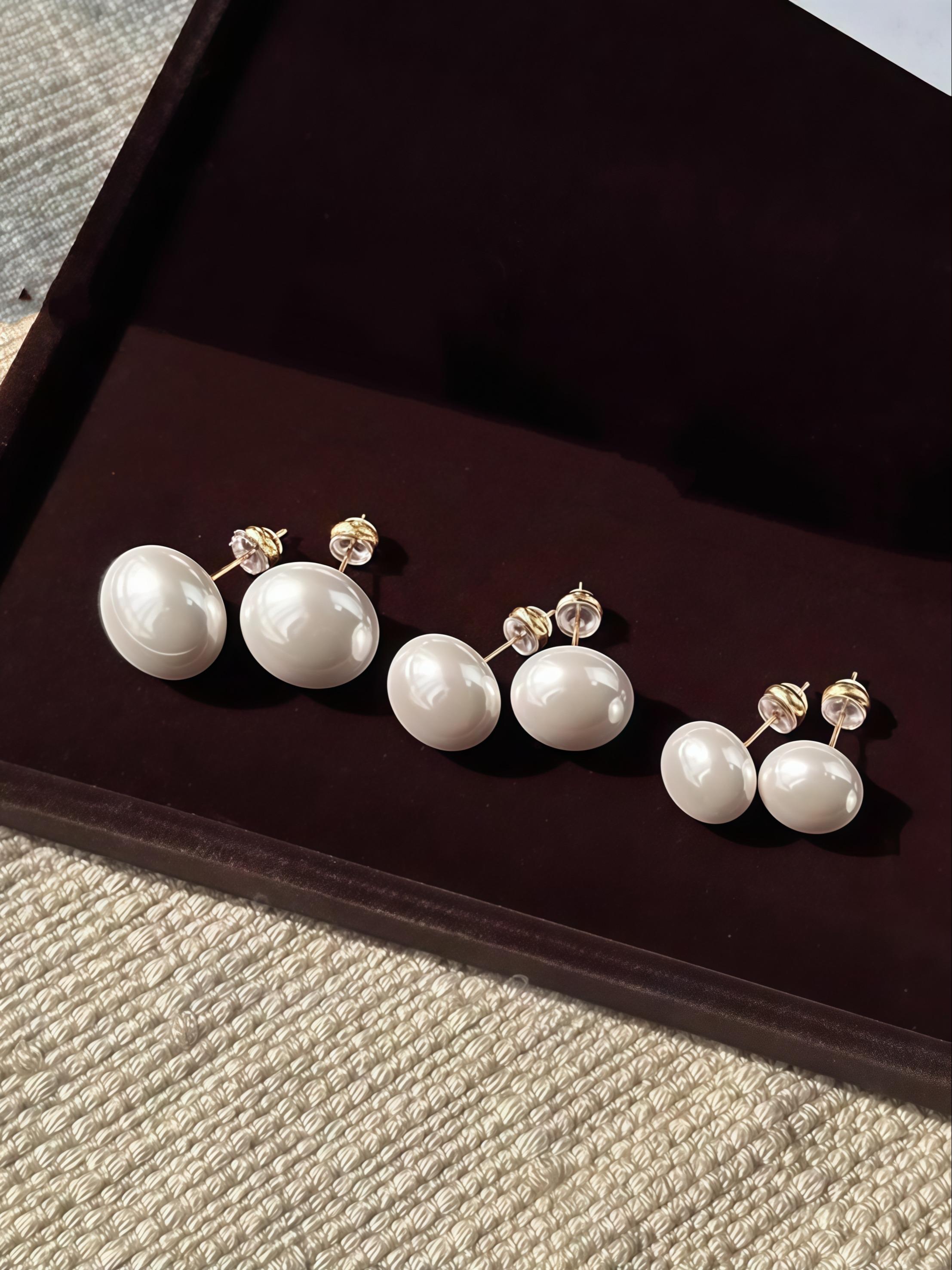 Trendy 6-Piece Set High-Quality Artificial Round Pearl Earrings, Versatile Jewelry for Wedding & Daily Wear, Accessories, Perfect Gift, Fashion Earrings Set