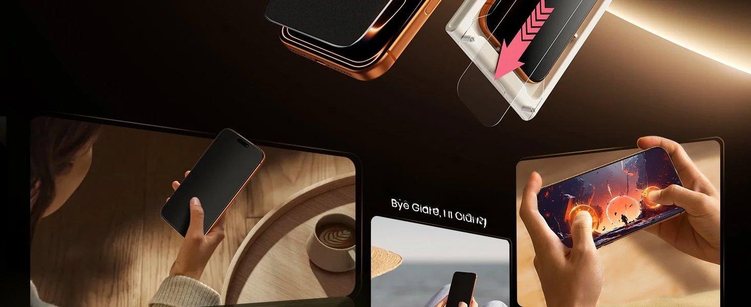 Matte Privacy Screen Protector for iPhone 17 Pro Max - [Anti-Glare & Anti-Fingerprint] [24° Anti Spy] [Smooth as Silk] 9H+ Tempered Glass With Auto Fit Box Zero Bubble,2 Pack