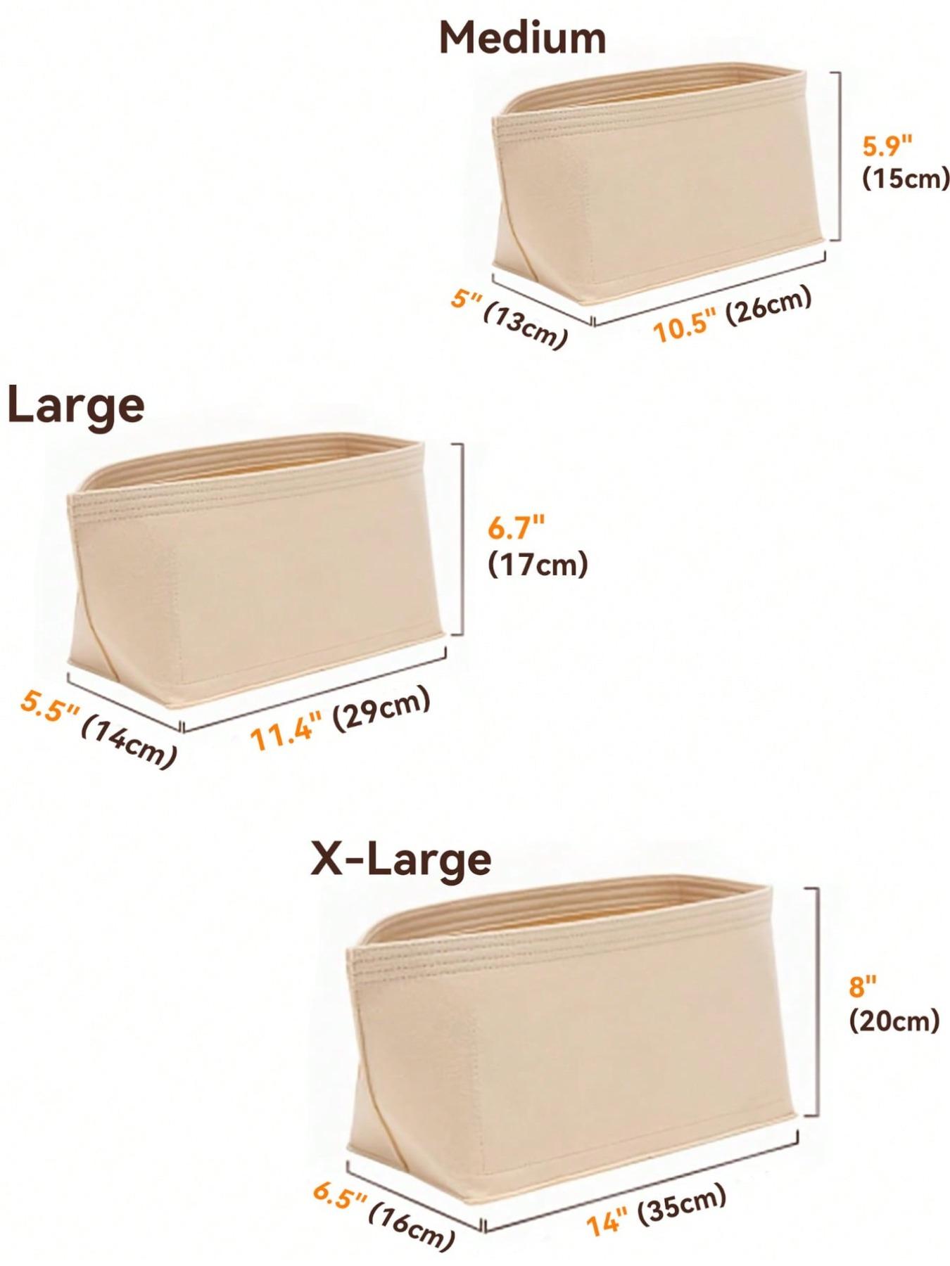 Felt Tote Bag Organizer Insert with Bottom Pad, Fit Longchamp MM 30 33 PM, Beige, Back to School Essential