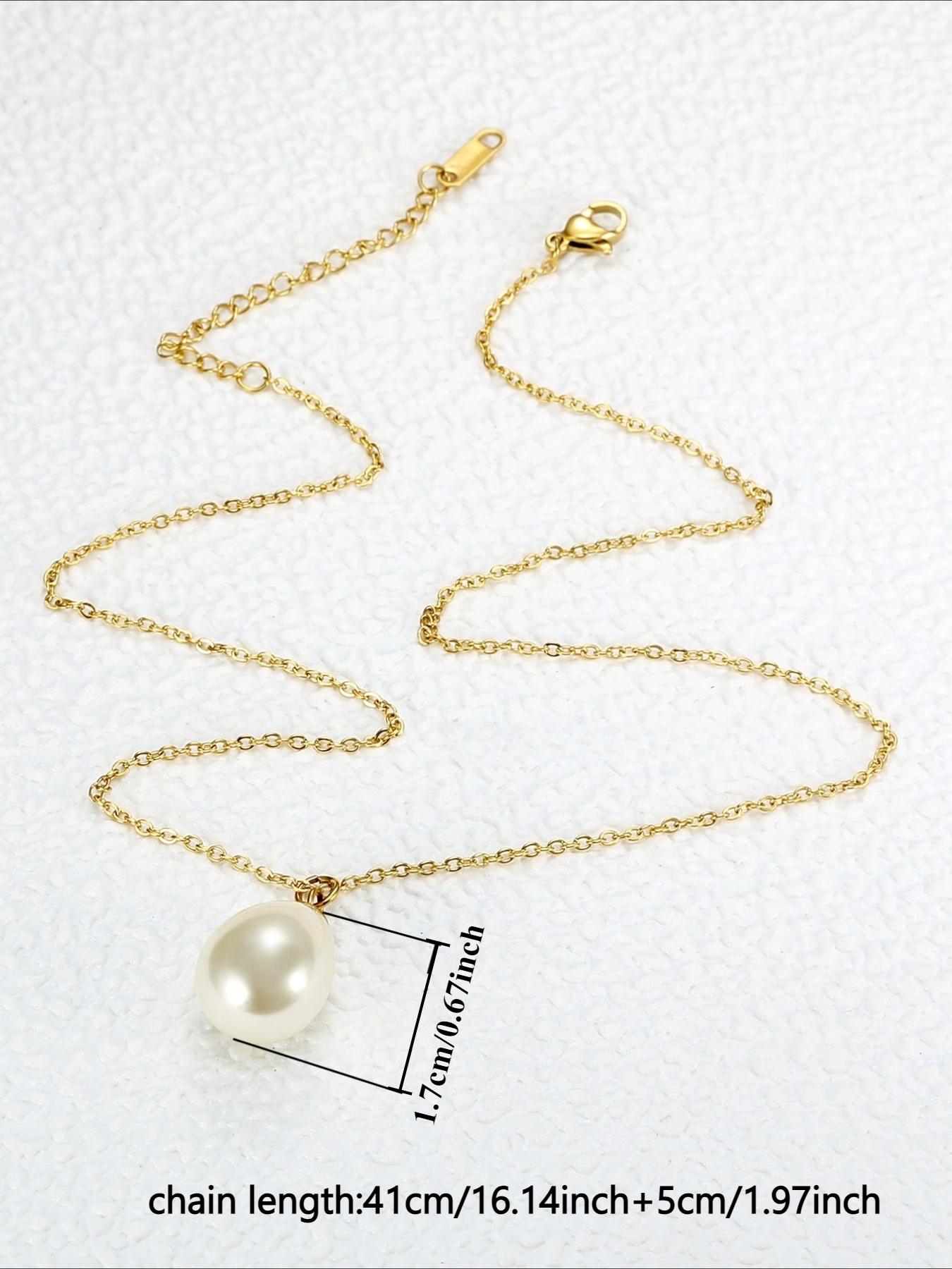 French Retro Water Droplet Bead Necklace Stainless Steel Non Fading Elegant Versatile Neck Accessory