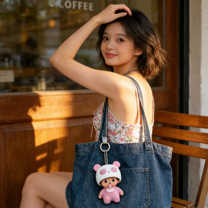 Cute Monkey Keychain, Adorable Monchi Key Ring for Bags, Perfect Day Gift, Fun Accessory for Kids