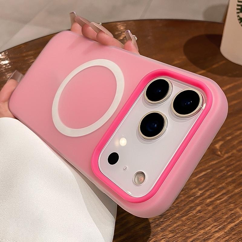 Phone Case - Luxury Candy-Colored 2-In-1 Magnetic Phone Case Compatible for Iphone 17 Pro Max, Air 16, 15, 14, 13, 12 Pro Max Plus Protective Cover, Frosted Soft Shell with Magnetic Wireless Charging, Shockproof Back Cover for 17 Pro Max