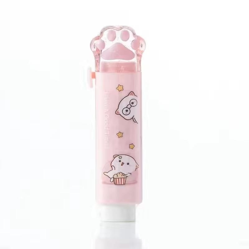 Cute Cat Paw Design Rubber Pencil Eraser, Perfect Gift for Girls & Students, Fun School Supplies Stationery Accessory