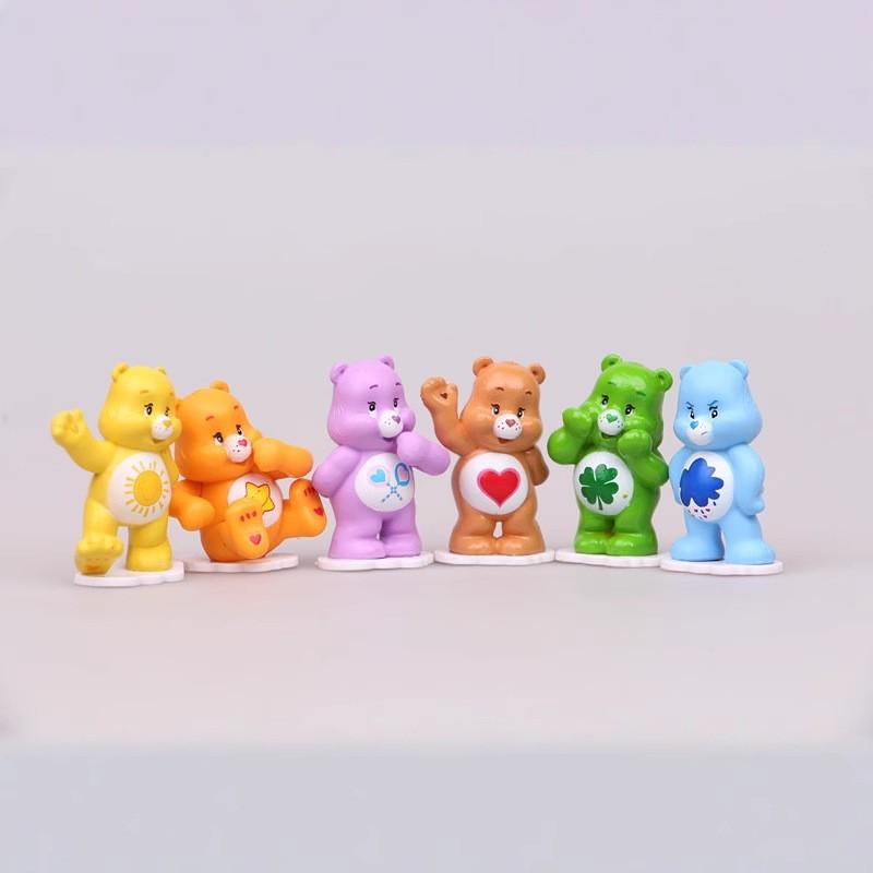 12 Rainbow Bear Heart Figurines, Seven-Color Micro Landscape Decor, Creative Decoration, Adorable Collectibles, Perfect Gift Idea!