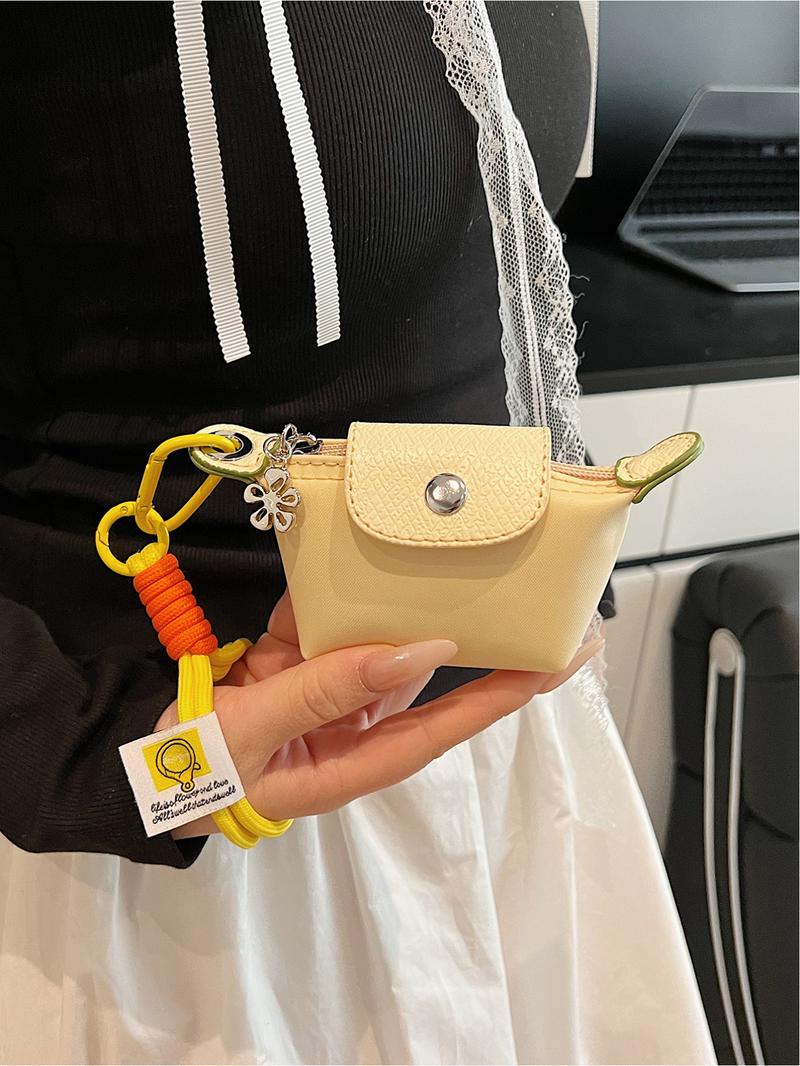 Mini fashion handbag dumpling bag Longxiang bag creative color matching change lipstick storage bag small hanging bag ultra mini nylon dumpling bag coin purse hanging decoration card bag key headphone lipstick storage bag Crossbody Purses