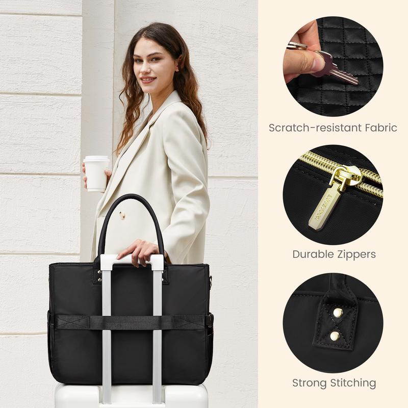 LOVEVOOK 15.6inch Laptop Bag for Women,Multi-pocket Teacher Work Tote Bag,Travel Tote Bag with Large Cup Holder,Waterproof and Scratch-resistant Large Capacity Diaper Bag,Fashion Portable Gym Bag,TikTokShopStockUp