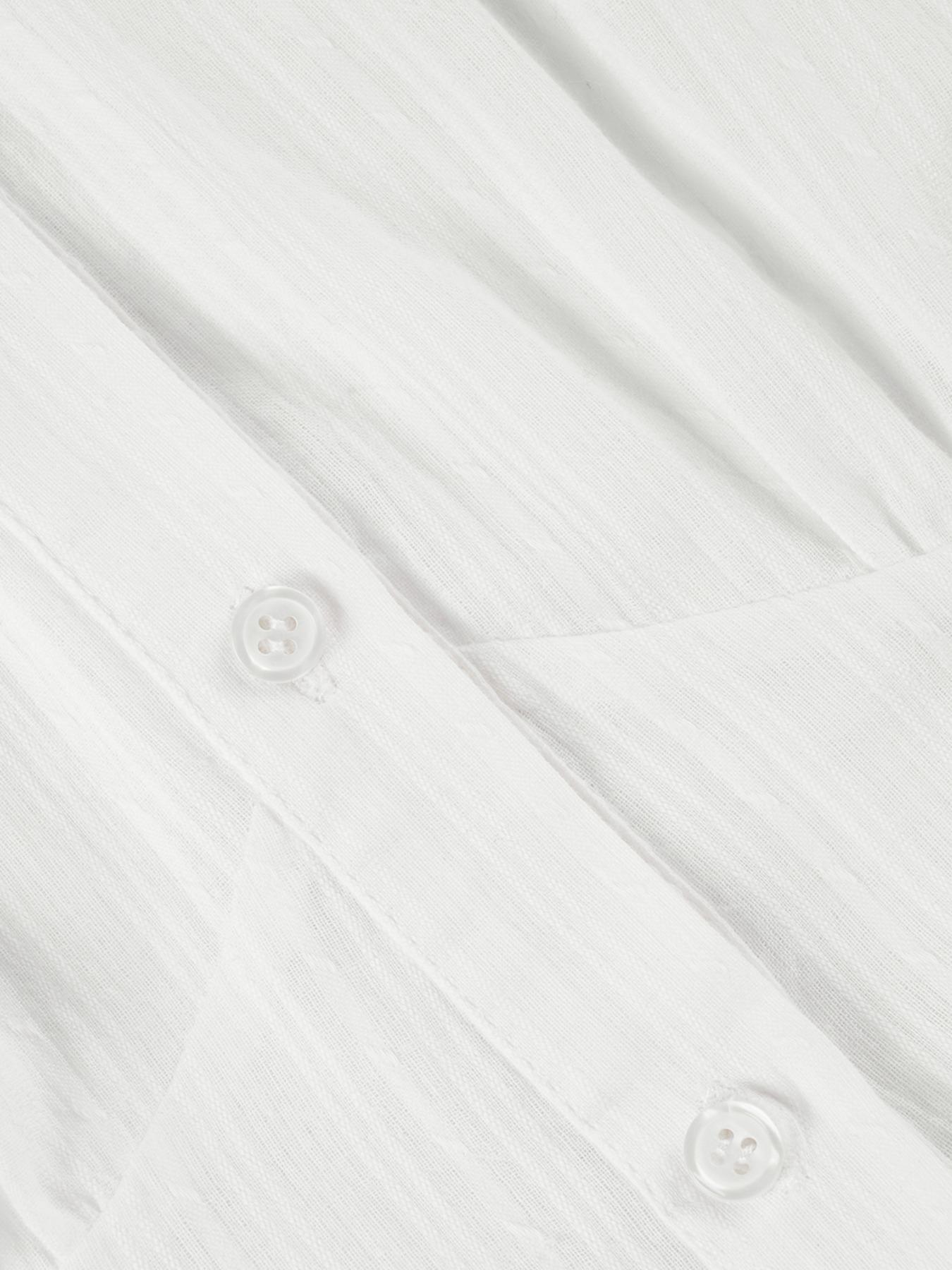 Women's Lace Trim Collar Short Sleeve Shirt Blouse, Summer Simple Button-Up Top, Elegant Casual Wear, Perfect for Daily