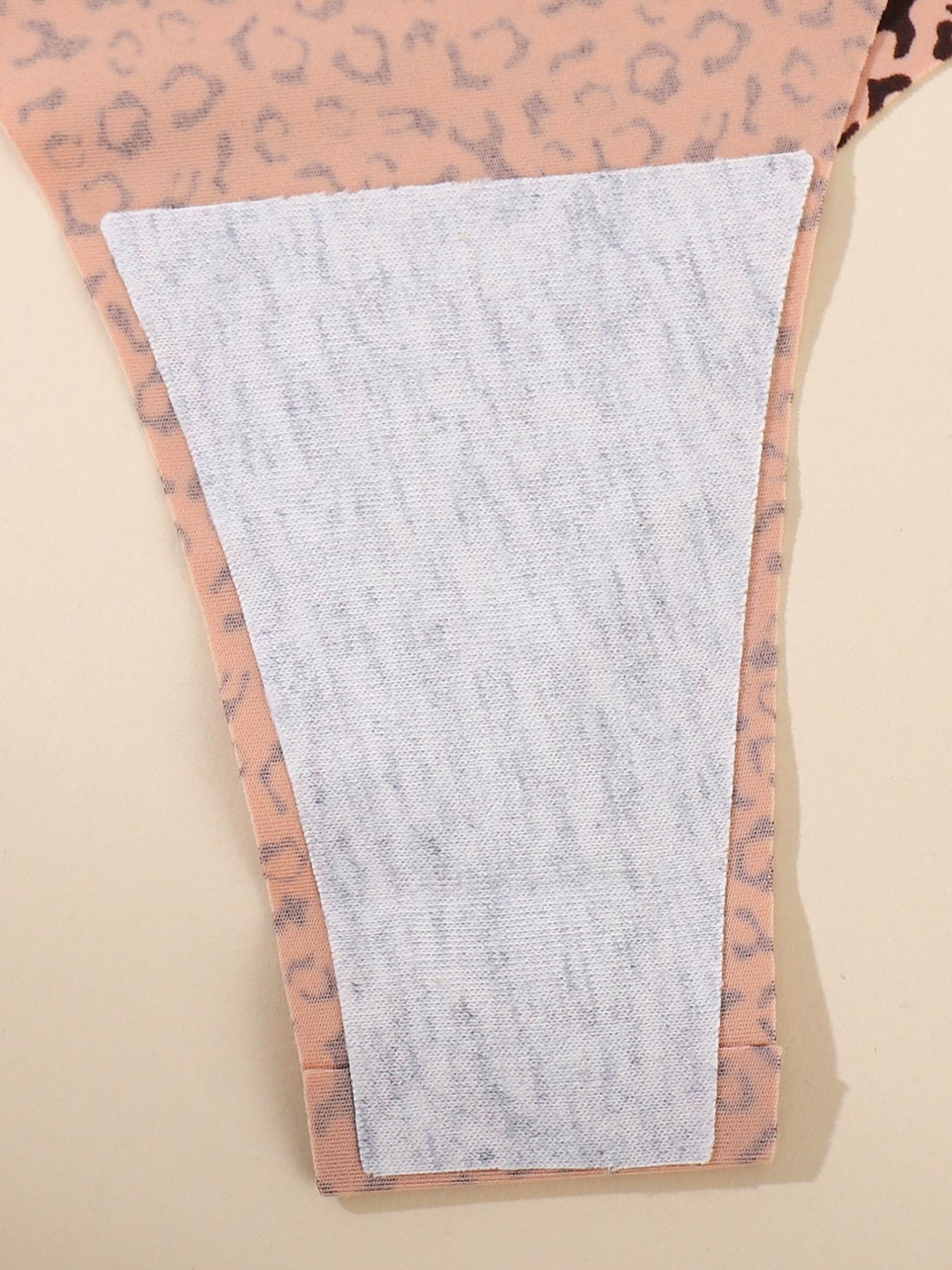 10 Pack Women's Leopard Print Triangle Panties V-Shaped Comfortable Breathable No Show Underwear, All Season Fitted Casual Style