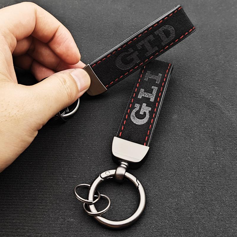 2025 High Grade Luxury Leather Keyring Men Women Key Chain Rings Logo GLI GTD Car Keychain Accessories