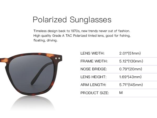 ZENOTTIC 2 Pack Unisex Polarized Sunglasses Classic Round & Square Frame UV400 Protection Matte Black & Tortoise Shell Seaside Holiday Gift