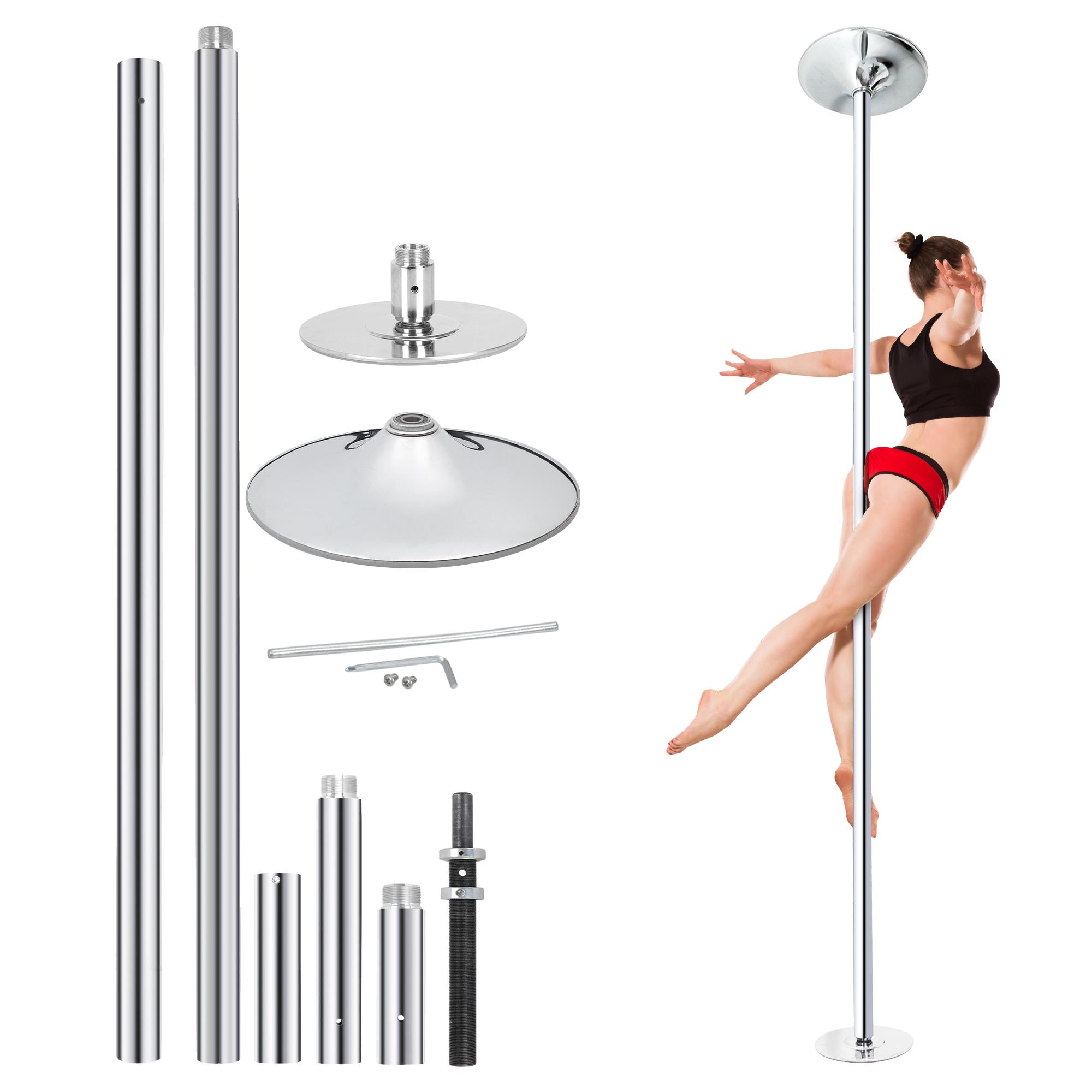 ZENY 45mm Adjustable Dancing Pole 7.4ft-9ft Spinning & Static Dancing Pole for Training Exercise Home Gym