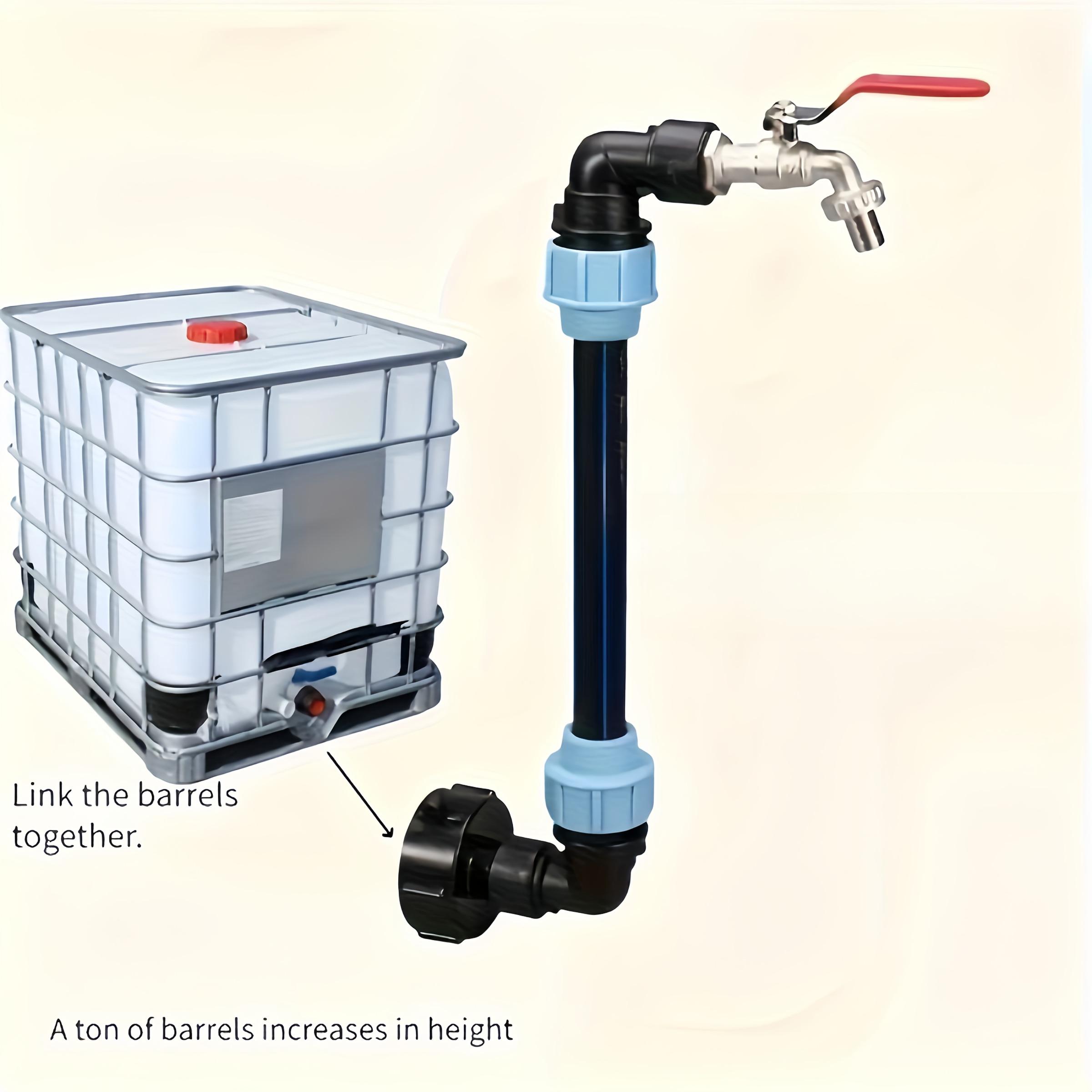 Universal IBC Tote Adapter Set, Durable Bronze Color Flat Arm Connector with PE Tube Interface, Rustproof for Water Tanks, Aquariums, and Garden Buckets