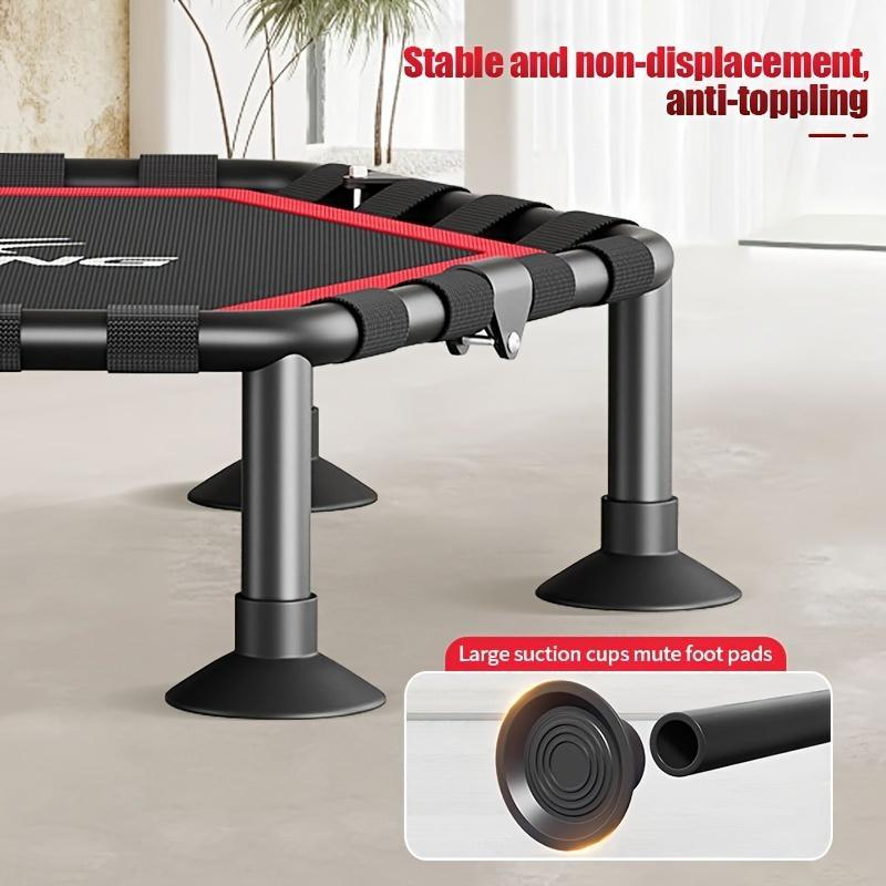 50 Inch Hexagonal Exercise Equipment Foldable Trampoline 400LB Capacity Adjustable Height for Home Gym