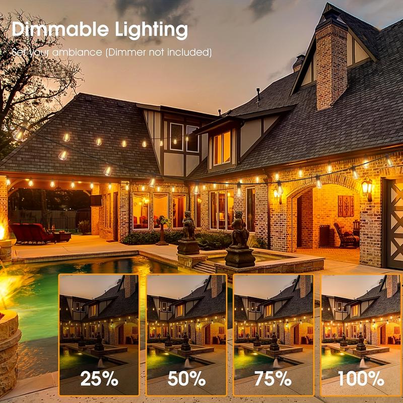 Solar Lights Outdoor String light patio deals 100FT with 32 Shatterproof, solar String Lights Outdoor Waterproof with Remote ST38 Vintage Edison Bulbs,Waterproof Hanging Lights for Outside Backyard