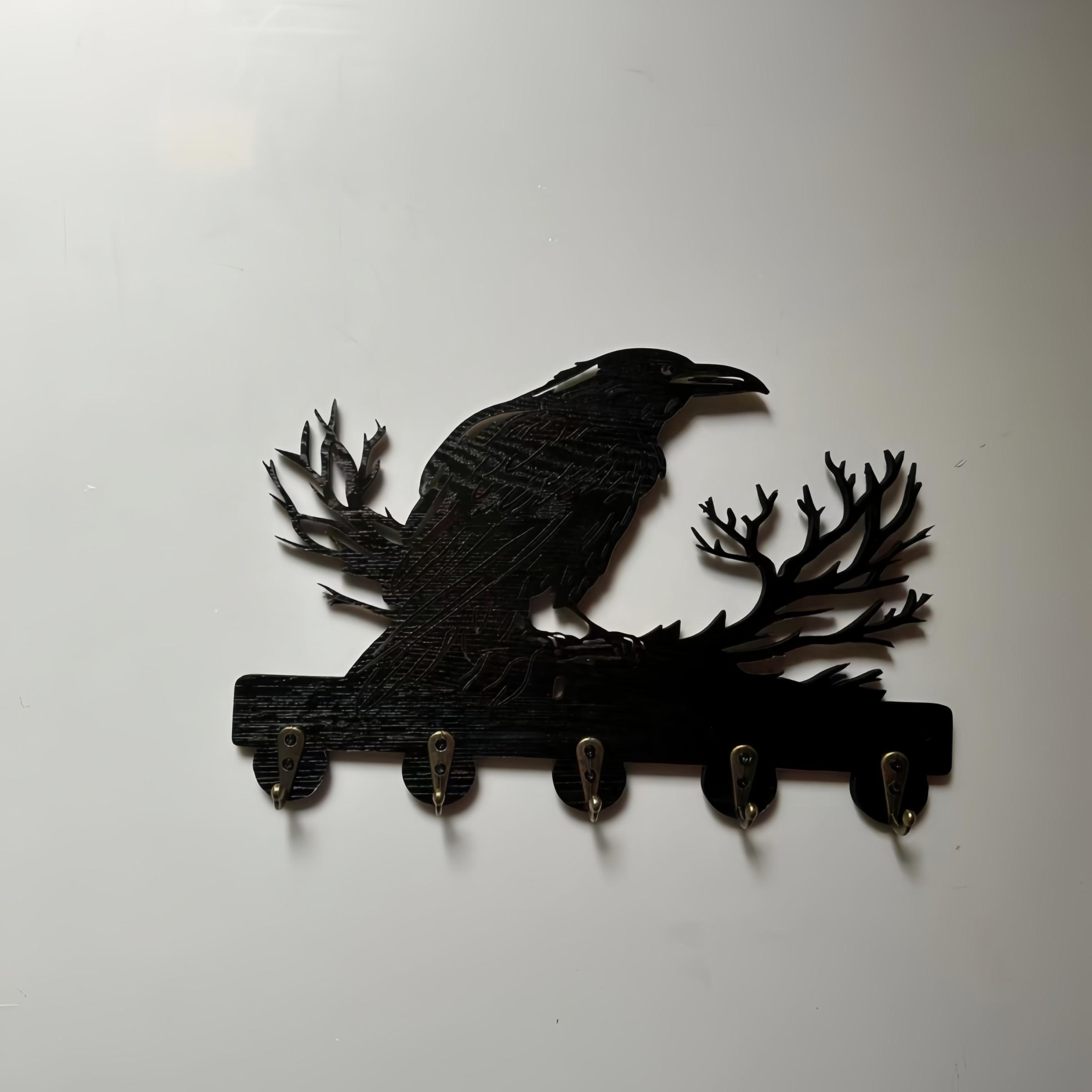 Creative Raven Theme Wall Hook, Perfect for Vintage and Industrial Styles, Hang Hats, Keys, Scarves, Bags, Masks, Organize Home Spaces
