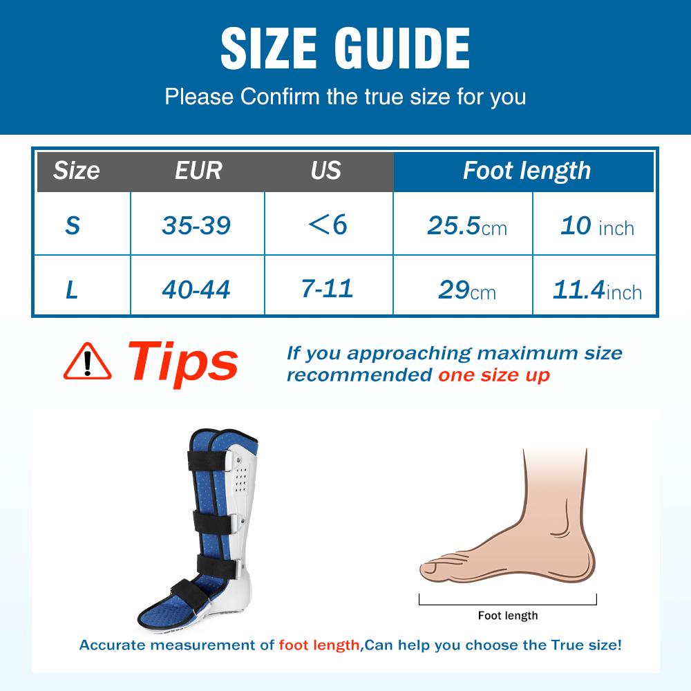 Walking Boots Shoe Sprained Ankle, Plantar Fasciitis Relief Men & Women Support Left or Right Foot Leg Boots For Recovery Fracture Shoe Fits Men and Women Healthcare  Tool support sleeve plantar fasciitis Multicolor