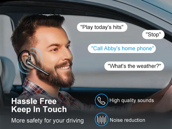 ONE LIFE TECH G7 Single-Ear Bluetooth Headset V5.3 with 500mAh Charging Case Noise-Canceling Mic Hands-Free for Office Driving Business Black Audio Earbud