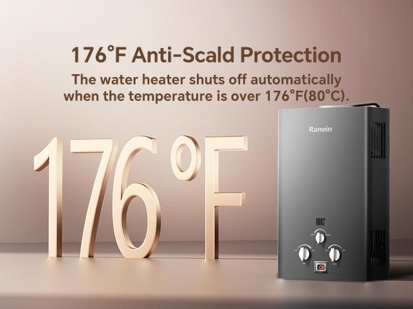 Ranein 18L Tankless Water Heater, Propane Gas, Outdoor Up to 4.74 GPM, 85,300 BTU On-Demand Instant Hot Water Heater