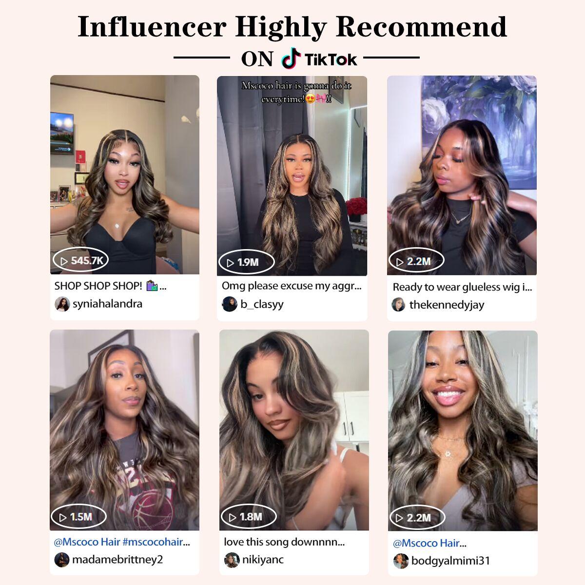 Mscoco Hair Balayage Honey Blonde Highlight Human Hair Wig Glueless Pre Cut 6x5 Wear And Go 1B 22 Body Wave HD Lace Wig