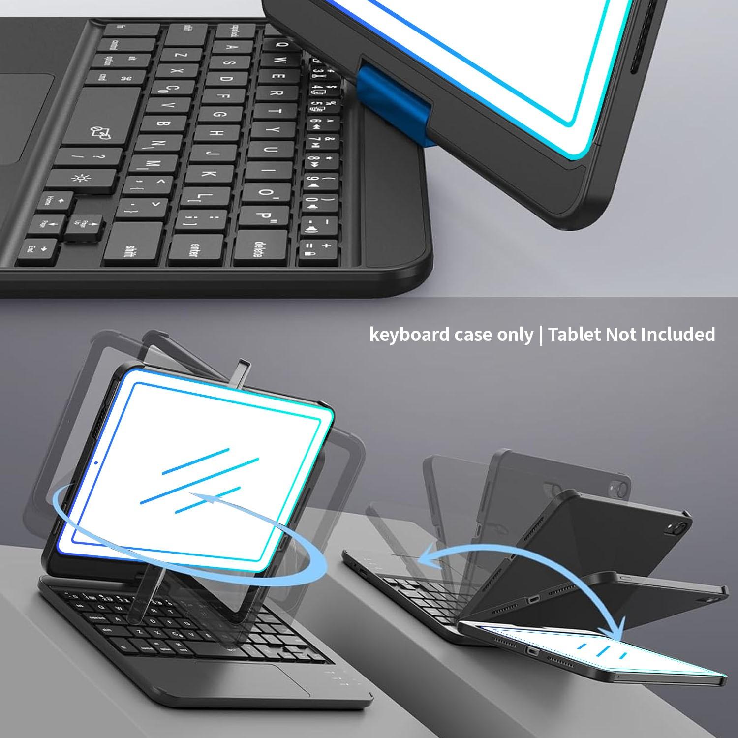 [Only Keyboard Case, Tablet Not Included]Keyboard Case for iPad mini 7 A17 Pro(2024) & Mini 6 (2021) 8.3", 360° Rotate Case for iPad mini 7th/6th Generation, Touchpad Keyboard with 7 Color Backlit, Type-C Rechargeable