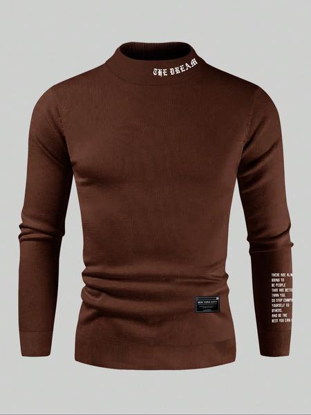 Men's fleece pullover high neck long sleeved sweatshirt,  round neck sweatshirt, basic casual long sleeved pullover sweatshirt, comfortable and warm round neck sweatshirt for autumn and winter, can be worn on the outside or on the inside