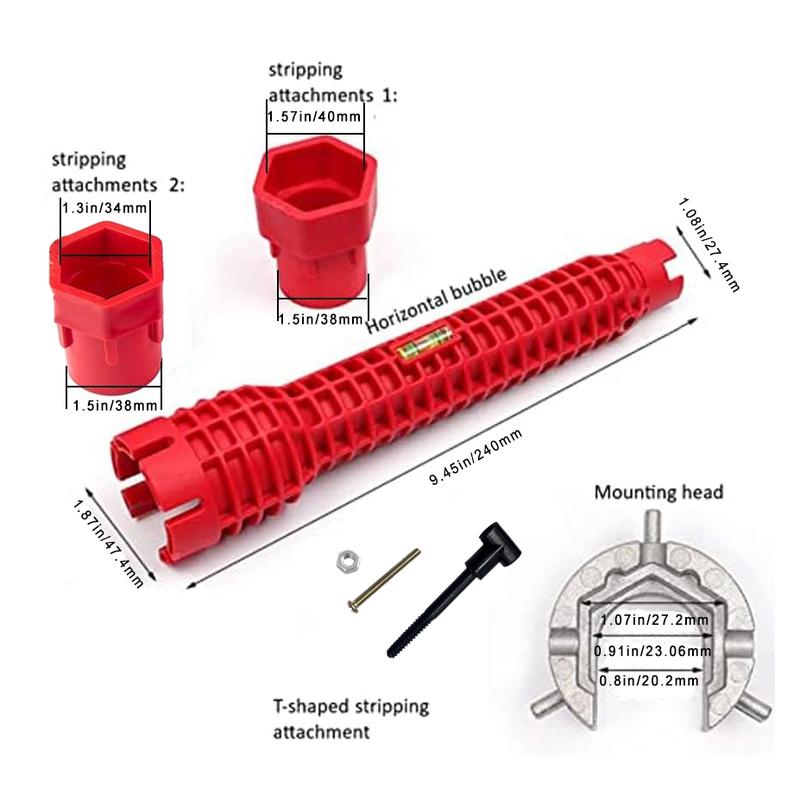 8 In 1 Faucet & Sink Installer Wrench, Sink Faucet Installer Tool, Multifunctional Wrench Set, Pipe Wrench Set, Basin Wrench For Kitchen Plumbing Repair, Heavy Duty Adjustable Wrench