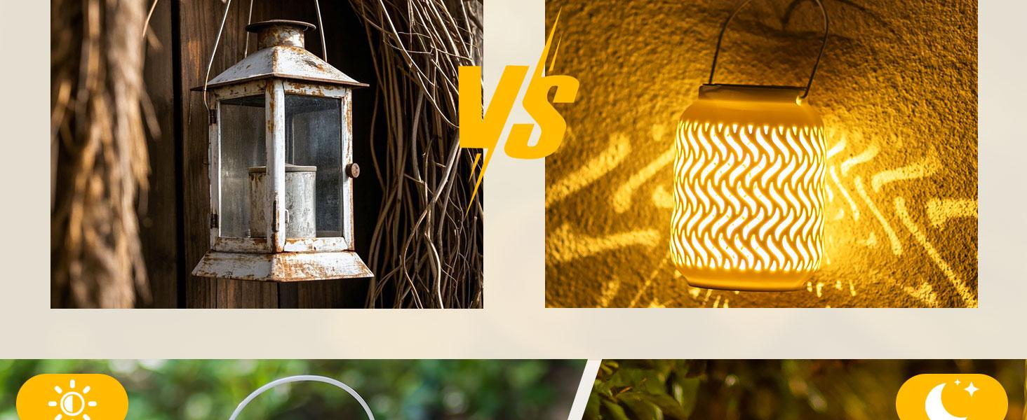 Solar Lanterns Outdoor Waterproof: Ceramic Hanging Lanterns Decorative Outdoor Table Decor Lamp for Garden Patio Porch Yard, dealsforyoudays