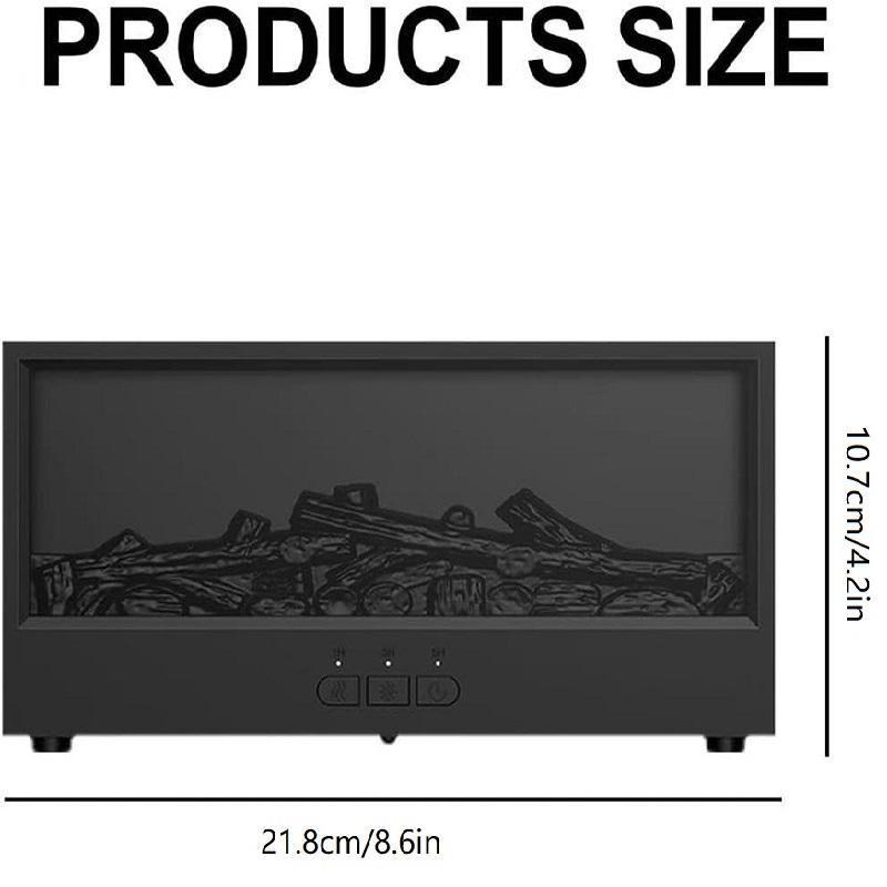 Flame Essential Oil Fireplace Diffuser, Remote Control Humidifier, Aroma Diffuser Humidifiers, 150ML Ultrasonic Cool Mist, 7 Color Lights, Timer, Auto Shut off