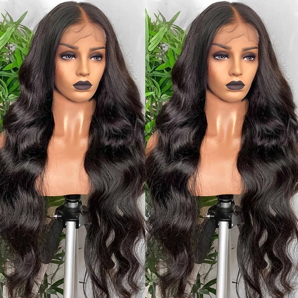 Bling Hair Body Wave 13x4 HD Transparent Lace Frontal Wig For Black Women Pre Plucked 100% Brazilian Real Hair Wig Nature Color